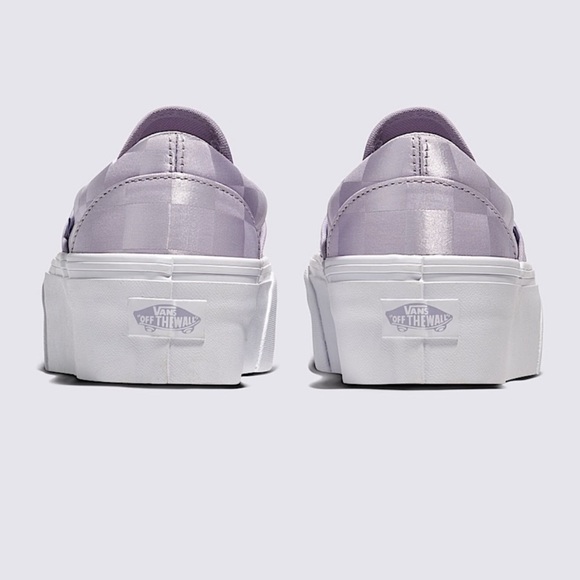 Vans Lavender Checkered Platform Shoes - Picture 3 of 4